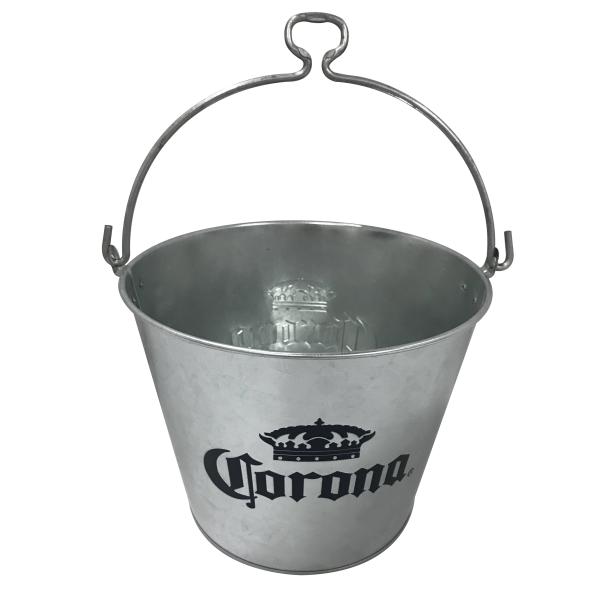 10L Silver Wine Cooler Bucket 0.25mm Galvanized Ice Bucket
