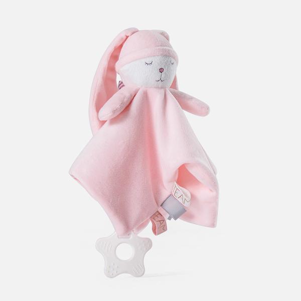 Skin Friendly Baby Security Blanket 50x70cm With Animal Plush Toy