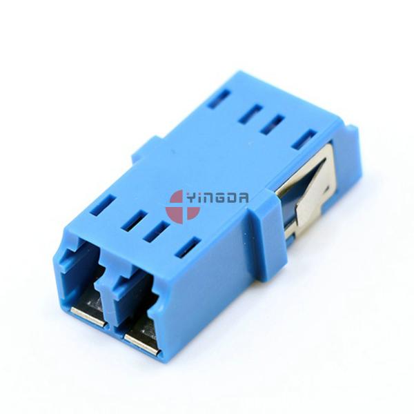 Green LC/APC Duplex SM Fiber Optic Adapter With Shutter , No Flange