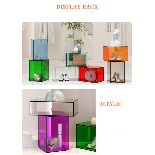 Morden Colorful Acrylic Display Box Custom Design For Window Brand Show