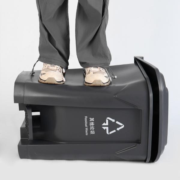 Factory Hot Sale Plastic Waste Pedal Bin 30L 40L 50L 80L 100L Black Trash Can Outdoor Plastic Waste Bin