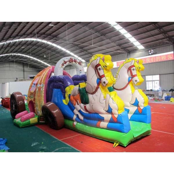 Beautiful Commercial Inflatable Water Slides , Carriage Style Blow Up Water Slide