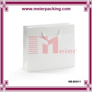 China Matte White Pantone Color Cotton Handle Machine Made Paper Bag with foil logo wholesale