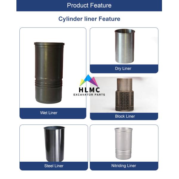 Doosan DB58 DB58T Engine Liner Kit 65.01201-0071 65.01201-0068 DH220-7/DH225-7 Excavator Engine Cylinder Liner