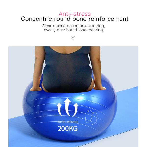 ZH SGS No Glue Workout Yoga Ball 55cm Inflatable Non Toxic