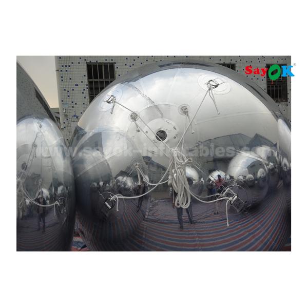 Gold Mirror Ball Lightweight Silver Dia 2m Inflatable Balloon For Advertising Easy To Carry