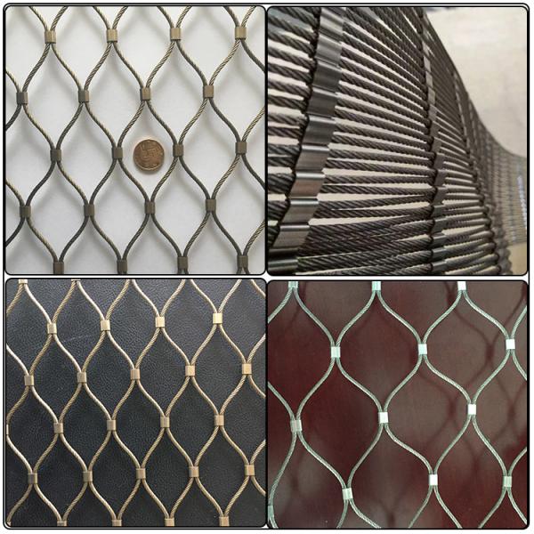 Zoo Stainless Steel Rope Mesh , Stainless Steel Wire Rope Ferrule Mesh