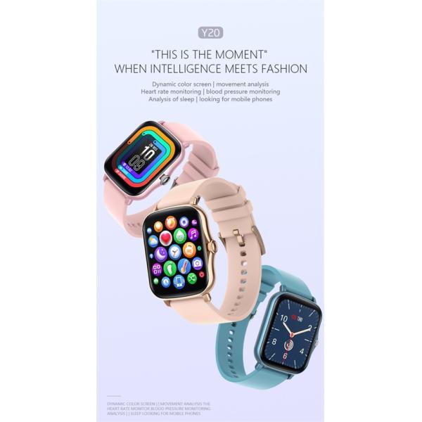 Y20 1.69 Inches Fitness Tracker Smartwatch 47g Flip Phone Redmi Note 10 Pro Couple