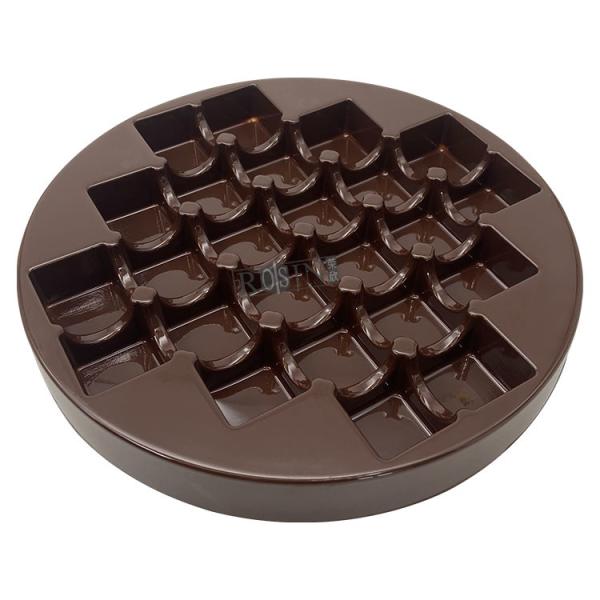 Round 24 Cavity Plastic Chocolate Packaging Customizable Plastic Chocolate Tray