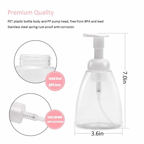Transparent 300ml Empty Foam Pump Bottles For Shampoos Facial Cleansers