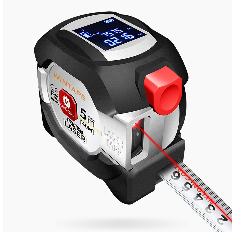 China 2 In 1 Retractable 40m Laser Measure Tape Sharper Image Digital Laser Tape Measure With Logo Custom wholesale