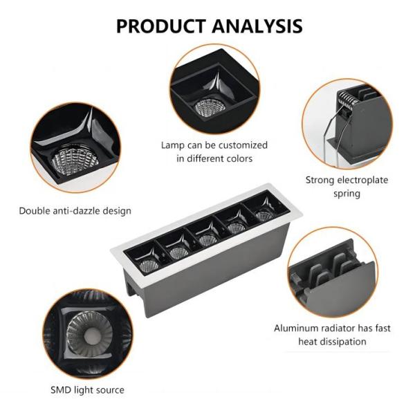 Dimmable Customizable LED Linear Spotlight Mini Size 1600lm With 10 Lights