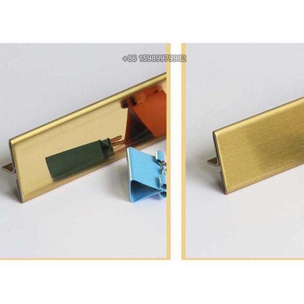 Grade 304 Stainless Steel T Bar Trim T Profile T20 Mirror Ti Gold Grooved