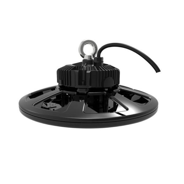 100 / 150 / 200W UFO LED High Bay Light Black Color 140Lm / W Efficiency