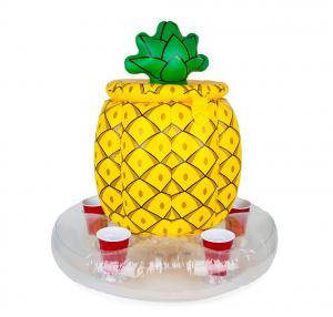China Bright Yellow Inflatable Drinks Cooler Entertainment Pineapple PVC Drink Cooler wholesale