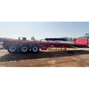 China China 3 Axle 20ft 40ft Container Trailer Cargo Flat Bed Flatbed Semi Trailer With Container Lock on sale