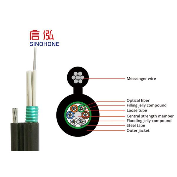2 Core Aerial Self Supporting Outdoor Single Mode Fiber Optic Cable 2 Km Per Roll