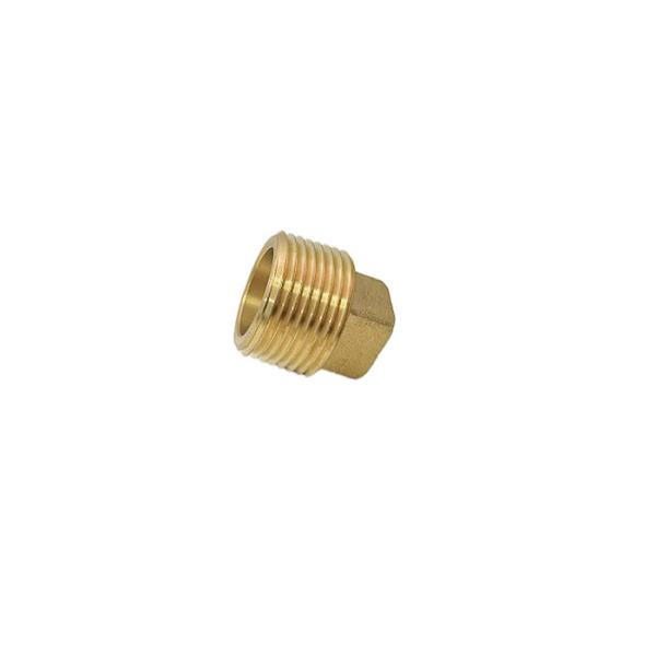 1/2" NPT Square End Cap Pipe Plug Brass Copper Brass Tube Fitting