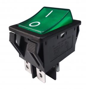 China High Quality R5 Green Illuminated Rocker Switch, 32*25mm, 20A 125V, ON-OFF, 10,000 cycles wholesale
