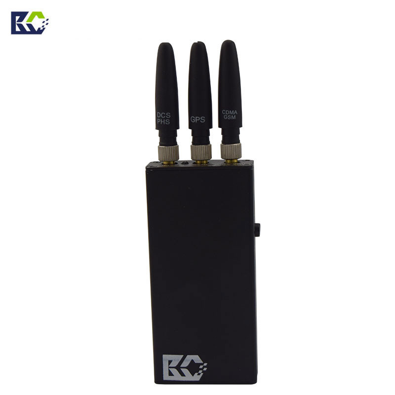 China 3-frequency handheld gps signal jammer GSM CDMA DCS gps scrambler for ca battery power supply can be 12-24 V vehicle use wholesale