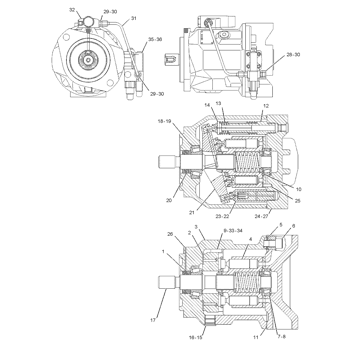 Caterpillar 2246369 Parts scheme PUMP GP-PISTON