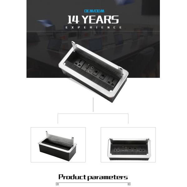 Black Brush Conference Meeting Table Power Outlet Switch Socket Netbox