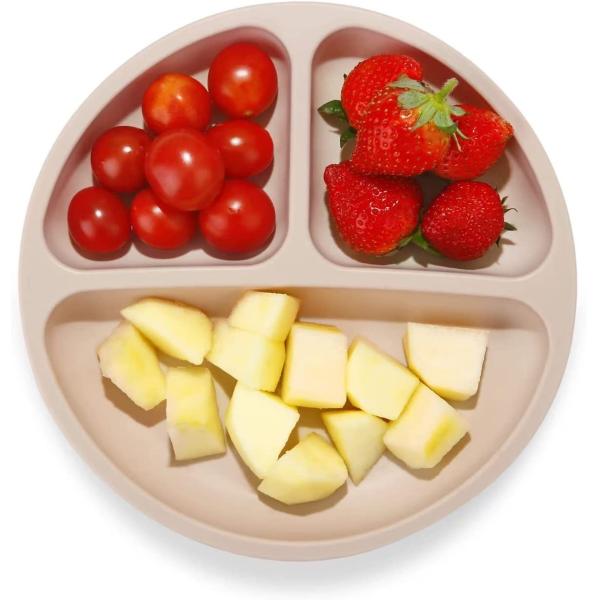 FDA Microwaveable Silicone Dinnerware Set , Odorless Suction Plates With Lids