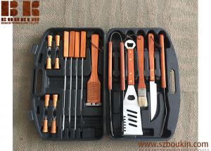 China Barbecue Set with Wooden Handles in Carrying Case, Barbecue Grill Set, Outdoor Grill Set wholesale