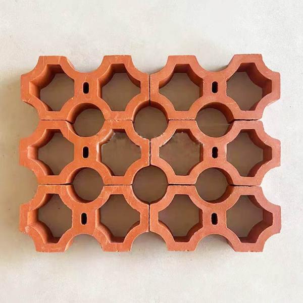 Clay Lattice Bricks Artificial Red Blocks Building Wall Decorative Sun Bricks