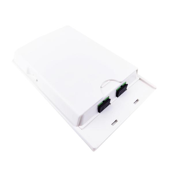 Plastic Fiber Optic Faceplate Socket Panel for FTTH and Installation in White 2 Cores