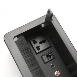China Black Brush Conference Meeting Table Power Outlet Switch Socket Netbox wholesale