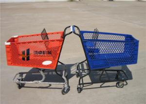 China 180L Pure Plastic Shopping Carts With Wheels , Custom Small Plastic Trolley on sale