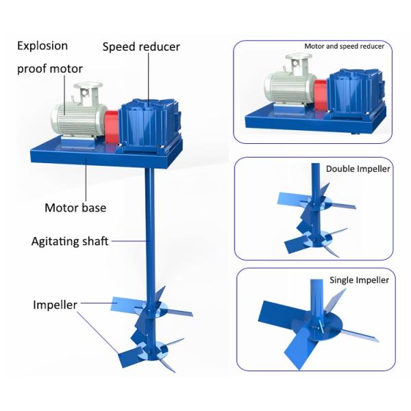 Industrial Mud Liquid Mixing Agitator/Drilling Fluid Mud Agitator With Impeller For Solid Control Equipment