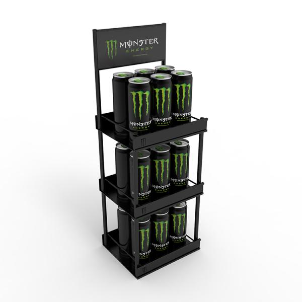 Free Standing Sparkling Wine Display Shelf Metal Tube Display Stand with Removable Shelves