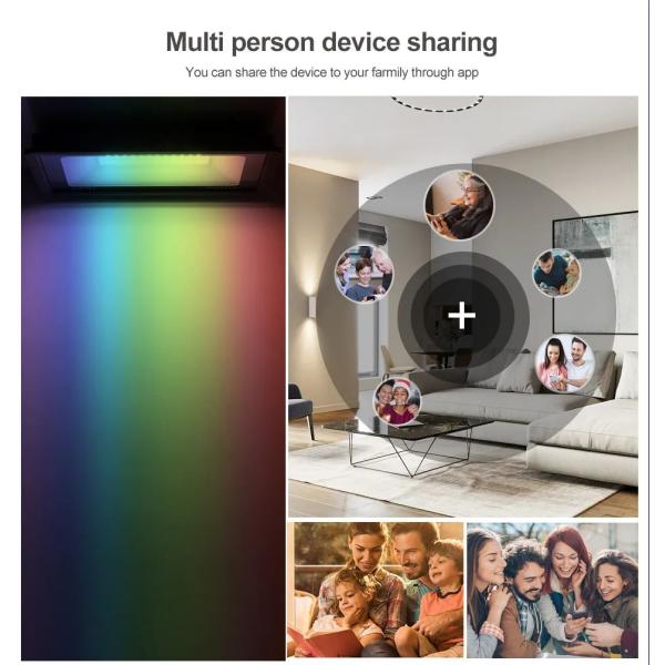 TUYA Color Changing Outdoor Flood Lights 30W App Controlled For Security