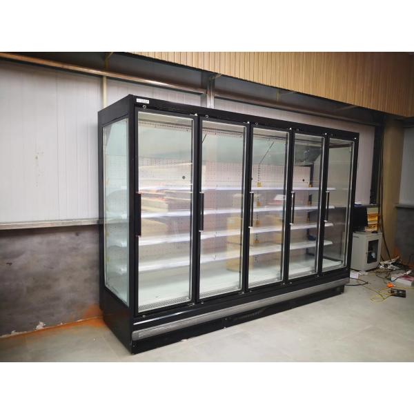 Commercial Supermarket Refrigeration Open Chillers With Glass Door