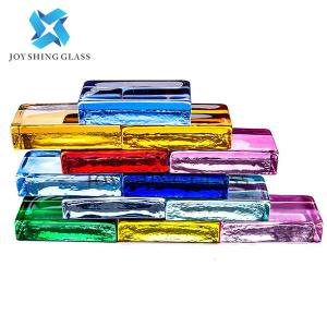 China Coloured Glass Brick Wall Customized Size Color Pattern Shape wholesale