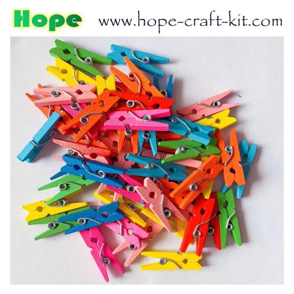 Various Size Mixed Colors Asslorted Colors Solid Wood Clothpins Clips Pegs with Animal Fruit Christmas 72 X 14mm