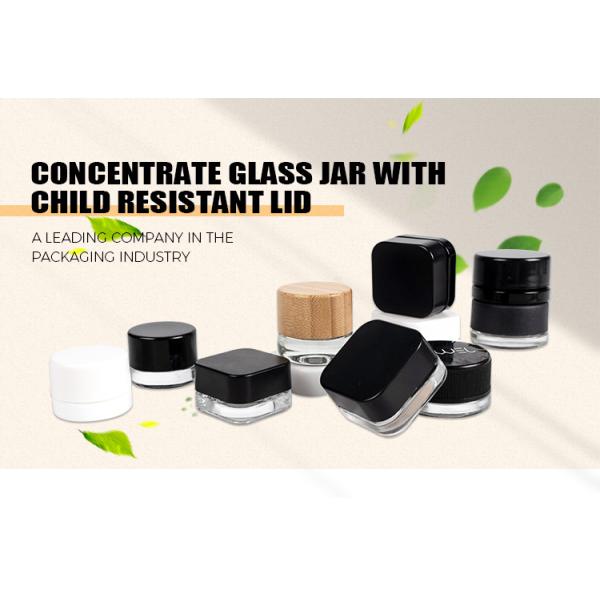Clear White Black Concentrate Jars Child Resistant Glass Wax Jar