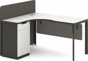 China Melamine Board Wooden Office Computer Table 1.4M / 1.6M With Metal Legs wholesale