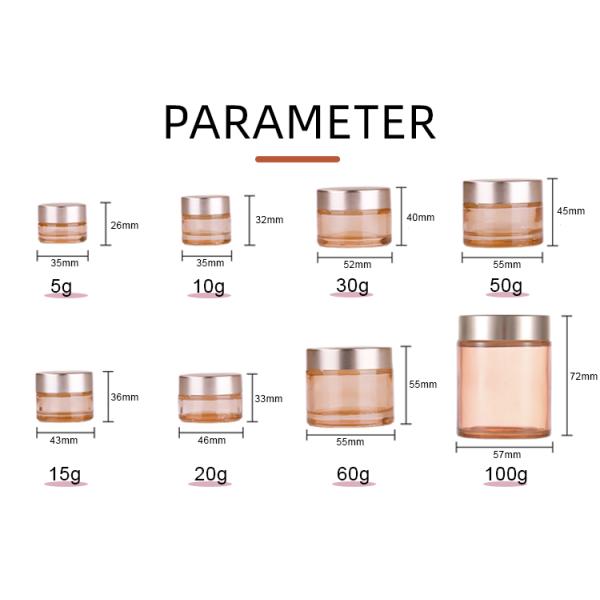 Face Lotion 100g Luxury Glass Cosmetic Jars Containers Custom Empty