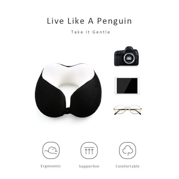 Black Travel Neck Pillow Scientifically Proven Super Soft Memory Form Neck Pillow