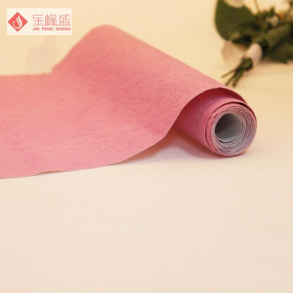 Printed Non Woven Embossed Velvet Fabric Pink For Home Textile