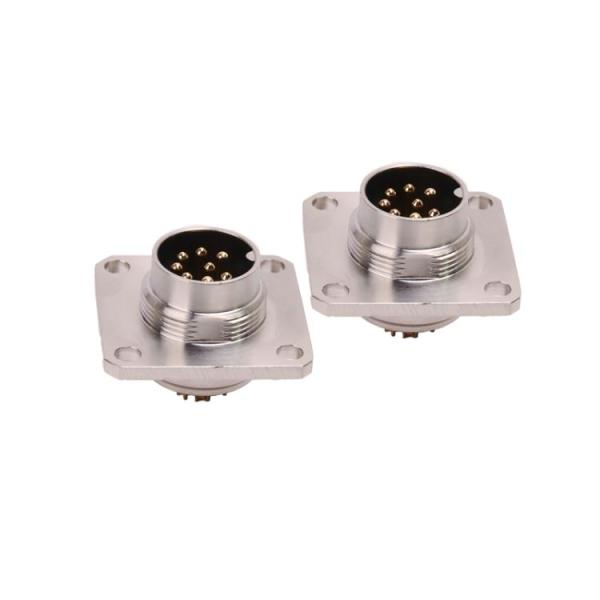 Copper CuZn M16 Square Flange Connector 60V 7A M16 Waterproof Connector