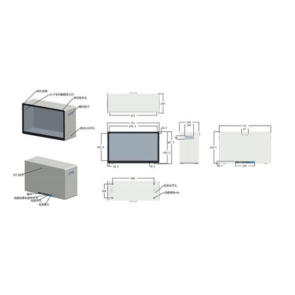 Interactive Transparent LCD Box 4G LTE Capacitive Touchscreen Clear LCD Display