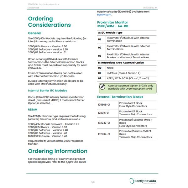125680-01 Bently Nevada 3500 40M Proximitor I/O Module With Internal Terminations