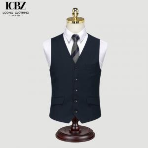 China Korean Slim Fit Woven Navy Blue Suit Vest for Men Gender Men Professional Formal Vest wholesale