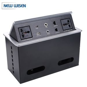 China Conference Table Hydraulic Pop Up Socket Mains Box European Oxidized wholesale