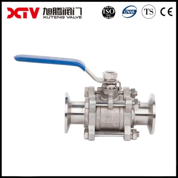 Xtv Clamp End 3PC Ss Ball Valve with ISO5211 Mounting Pad Floating Ball Structure
