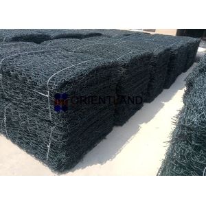Dark Green Pvc Coated Hexagonal 2.7mm Mesh Gabion Baskets For Retaining Walls